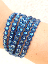 Load image into Gallery viewer, Navy Swarovski Power Collection Wrap Bracelet
