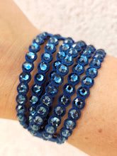 Load image into Gallery viewer, Navy Swarovski Power Collection Wrap Bracelet