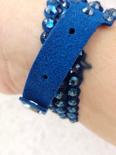 Load image into Gallery viewer, Navy Swarovski Power Collection Wrap Bracelet