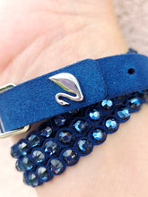 Load image into Gallery viewer, Navy Swarovski Power Collection Wrap Bracelet