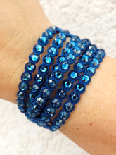 Load image into Gallery viewer, Navy Swarovski Power Collection Wrap Bracelet