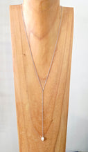 Load image into Gallery viewer, Pearl Y Necklace - Sterling Silver