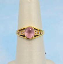 Load image into Gallery viewer, Pink Sapphire &amp; Diamond Ring - 18K Yellow Gold - Estate
