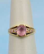 Load image into Gallery viewer, Pink Sapphire &amp; Diamond Ring - 18K Yellow Gold - Estate
