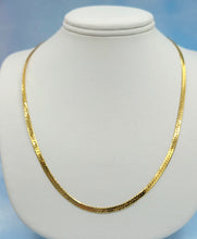 Load image into Gallery viewer, Flat Herringbone Necklace - Gold Plated Sterling Silver
