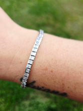 Load image into Gallery viewer, 7.25" Princess Cut CZ Tennis Bracelet - Sterling Silver