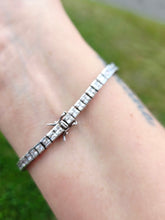 Load image into Gallery viewer, 7.25" Princess Cut CZ Tennis Bracelet - Sterling Silver