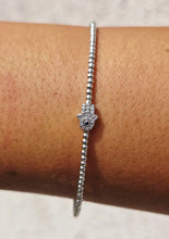 Load image into Gallery viewer, Diamond Hamsa Flex Bangle Bracelet - 14K White Gold