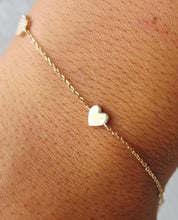 Load image into Gallery viewer, Three Hearts of Love Dainty Bracelet - 14K Yellow Gold