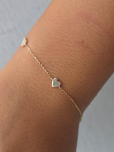 Load image into Gallery viewer, Three Hearts of Love Dainty Bracelet - 14K Yellow Gold