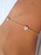 Load image into Gallery viewer, Three Hearts of Love Dainty Bracelet - 14K Yellow Gold