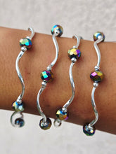Load image into Gallery viewer, Harlequin Crystal Wavy Stretch Bracelet