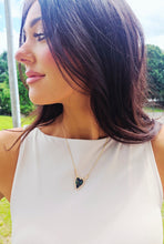 Load image into Gallery viewer, Azurite Malachite Heart Necklace with Diamonds - 14K Yellow Gold