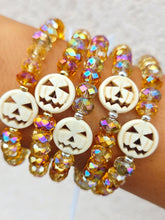 Load image into Gallery viewer, Howlite Pumpkin on Honey Harvest Crystal Beaded Bracelet - Elena Michele