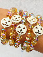 Load image into Gallery viewer, Howlite Pumpkin on Honey Harvest Crystal Beaded Bracelet - Elena Michele