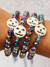 Load image into Gallery viewer, Howlite Pumpkin on Autumn Aurora Crystal Beaded Bracelet - Elena Michele