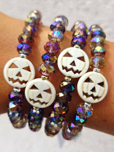 Load image into Gallery viewer, Howlite Pumpkin on Autumn Aurora Crystal Beaded Bracelet - Elena Michele