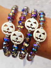 Load image into Gallery viewer, Howlite Pumpkin on Autumn Aurora Crystal Beaded Bracelet - Elena Michele