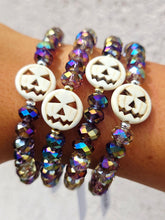 Load image into Gallery viewer, Howlite Pumpkin on Autumn Aurora Crystal Beaded Bracelet - Elena Michele