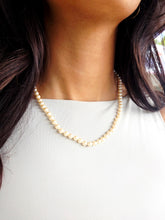 Load image into Gallery viewer, 17" Strand of Champagne Pearls Necklace - German Silver Clasp - Estate