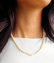 Load image into Gallery viewer, 17" Strand of Champagne Pearls Necklace - German Silver Clasp - Estate