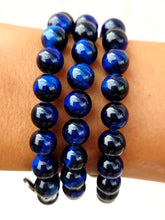 Load image into Gallery viewer, "Perseverance" Lapis Tiger Eye Stacker - TJazelle