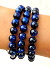 Load image into Gallery viewer, "Perseverance" Lapis Tiger Eye Stacker - TJazelle