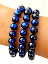 Load image into Gallery viewer, "Perseverance" Lapis Tiger Eye Stacker - TJazelle