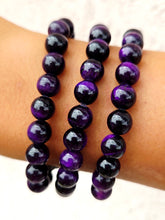 Load image into Gallery viewer, Purple Tigers Eye Stacker Bracelet - TJazelle