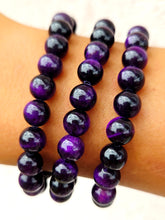 Load image into Gallery viewer, Purple Tigers Eye Stacker Bracelet - TJazelle
