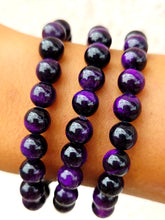 Load image into Gallery viewer, Purple Tigers Eye Stacker Bracelet - TJazelle