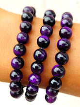 Load image into Gallery viewer, Purple Tigers Eye Stacker Bracelet - TJazelle