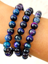 Load image into Gallery viewer, Fearless Indigo Tigers Eye Stacker Bracelet - TJazelle