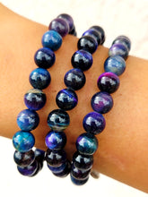 Load image into Gallery viewer, Fearless Indigo Tigers Eye Stacker Bracelet - TJazelle