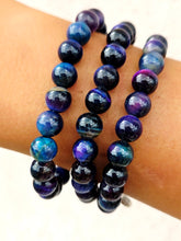 Load image into Gallery viewer, Fearless Indigo Tigers Eye Stacker Bracelet - TJazelle
