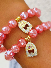Load image into Gallery viewer, Silly Ghost on Mystic Watermelon Rose Quartz Beaded Bracelet - Elena Michele