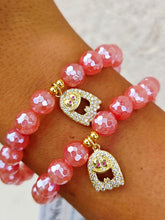 Load image into Gallery viewer, Silly Ghost on Mystic Watermelon Rose Quartz Beaded Bracelet - Elena Michele