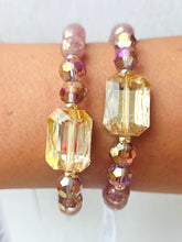 Load image into Gallery viewer, Twilight Truffle Crystal on Strawberry Quartz Beaded Bracelet - Elena Michele