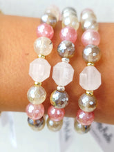 Load image into Gallery viewer, Rose Quartz Prism on Mystic Golden Quartz Beaded Bracelet - Elena Michele