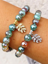 Load image into Gallery viewer, Leaf on Mystic Green/Brown Beaded Bracelet - Elena Michele