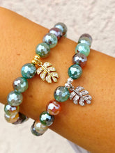 Load image into Gallery viewer, Leaf on Mystic Green/Brown Beaded Bracelet - Elena Michele