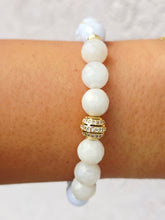 Load image into Gallery viewer, Vintage Pave Center on Citrine, Mother of Pearl Beaded Bracelet - Elena Michele