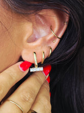 Load image into Gallery viewer, Gilded Rhinestone Bar Hoop Earrings - Lenny and Eva