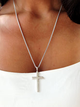 Load image into Gallery viewer, Solid Plain Cross &amp; Necklace - Sterling Silver