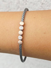 Load image into Gallery viewer, Rose &amp; Hematite Italian Cuff Bangle Bracelet - Limited Edition
