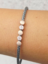 Load image into Gallery viewer, Rose &amp; Hematite Italian Cuff Bangle Bracelet - Limited Edition