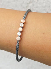 Load image into Gallery viewer, Rose &amp; Hematite Italian Cuff Bangle Bracelet - Limited Edition
