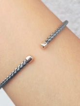 Load image into Gallery viewer, Rose &amp; Hematite Italian Cuff Bangle Bracelet - Limited Edition