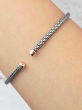 Load image into Gallery viewer, Rose &amp; Hematite Italian Cuff Bangle Bracelet - Limited Edition
