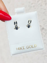Load image into Gallery viewer, Vintage Bugs Bunny Earrings - 14K Gold